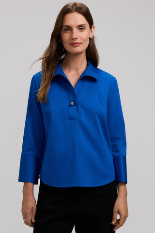 Catalina Stretch Matte Sateen 3/4 Sleeve Popover Shirt