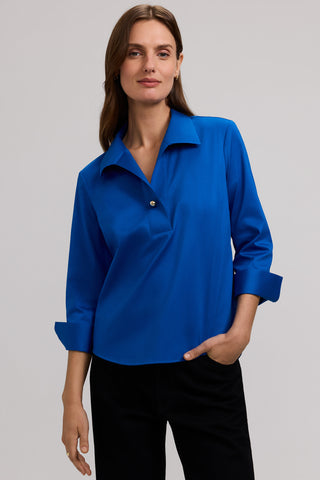Catalina Stretch Matte Sateen 3/4 Sleeve Popover Shirt