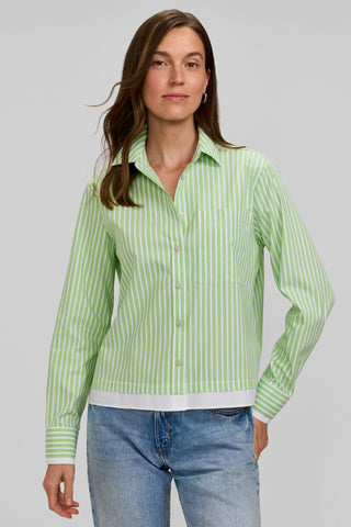 Jodie No Iron Pinpoint Stripe Long Sleeve Short Shirt
