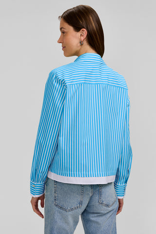 Jodie No Iron Pinpoint Stripe Long Sleeve Short Shirt