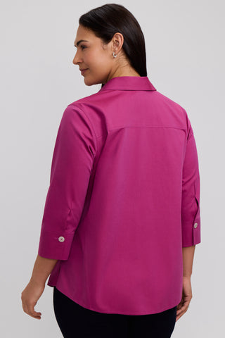 Paityn Plus No Iron Pinpoint 3/4 Sleeve Shirt