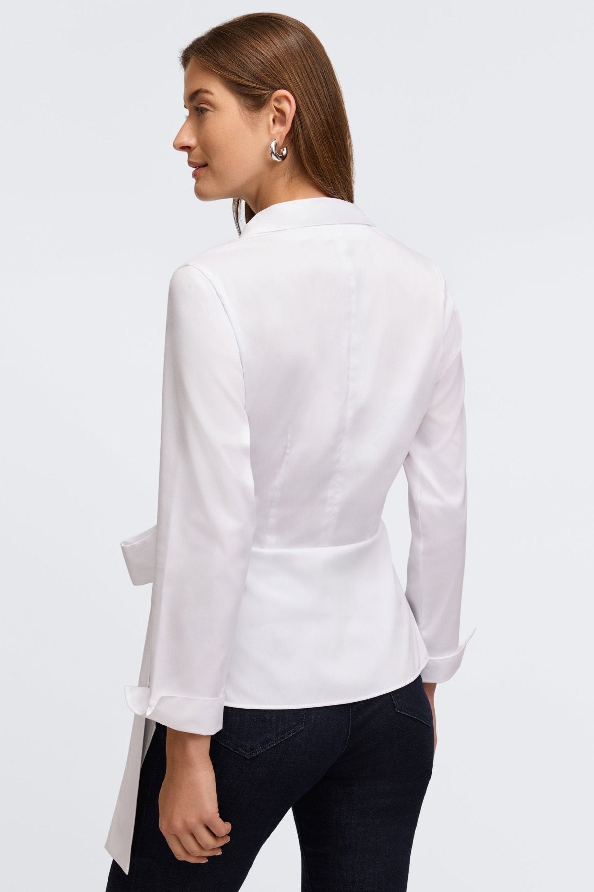 Salina No Iron Stretch Matte Sateen Long Sleeve Shirt