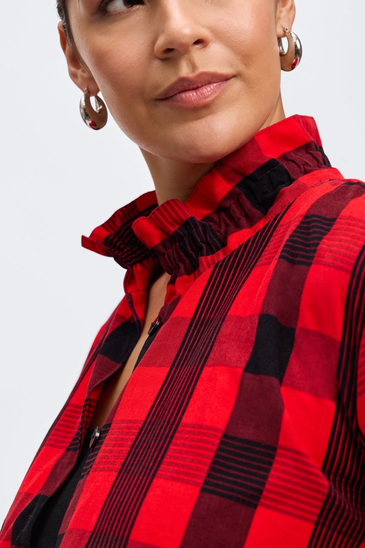 Carolina Plus Buffalo Check Long Sleeve Shirt Jacket