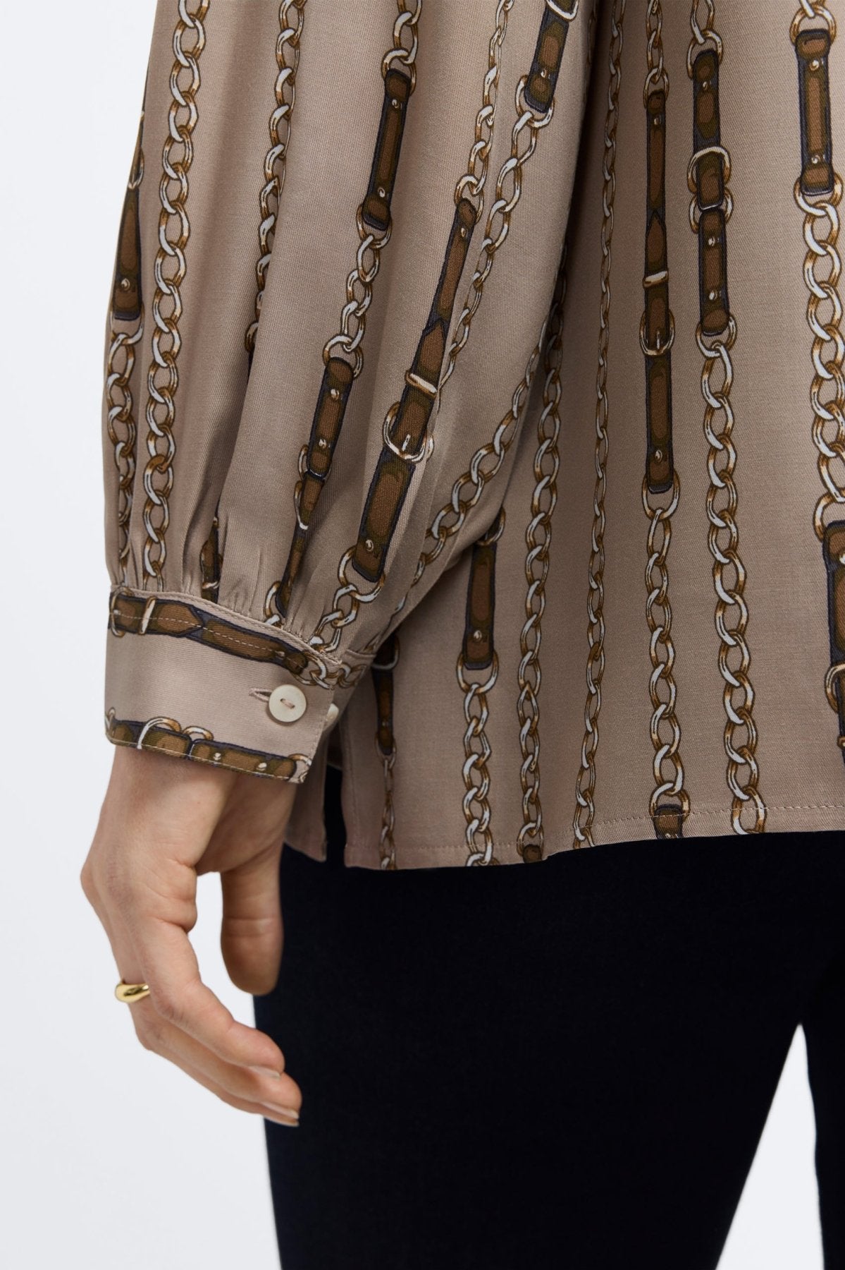 Frankie Plus Chain Stripe Long Sleeve Popover Shirt