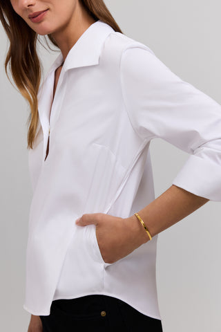 Catalina Stretch Matte Sateen 3/4 Sleeve Popover Shirt