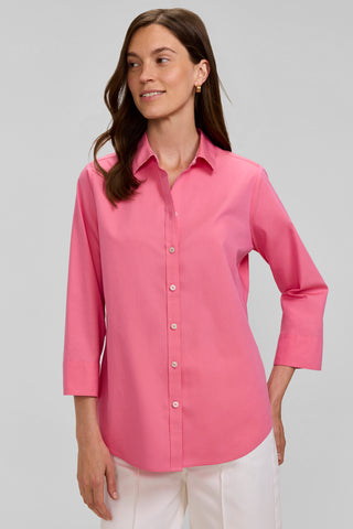 Margie No Iron Pinpoint 3/4 Sleeve Shirt