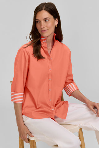 Margie No Iron Pinpoint 3/4 Sleeve Shirt
