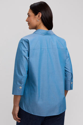 Paityn Plus No Iron Pinpoint 3/4 Sleeve Shirt