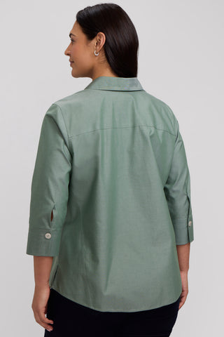 Paityn Plus No Iron Pinpoint 3/4 Sleeve Shirt