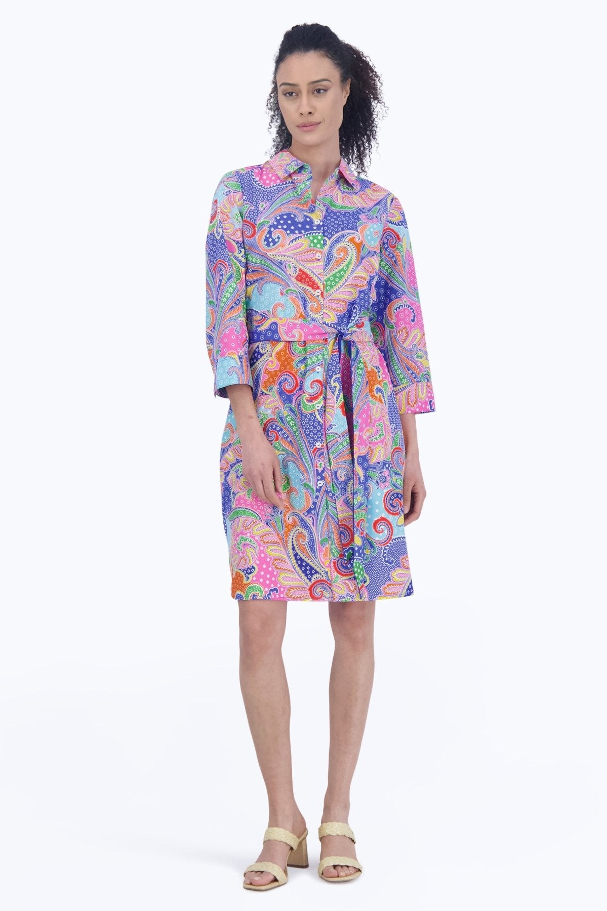 【rokh】multi-color 千鳥 crazy panel dress 32_201871_MULTIPAISLEY-