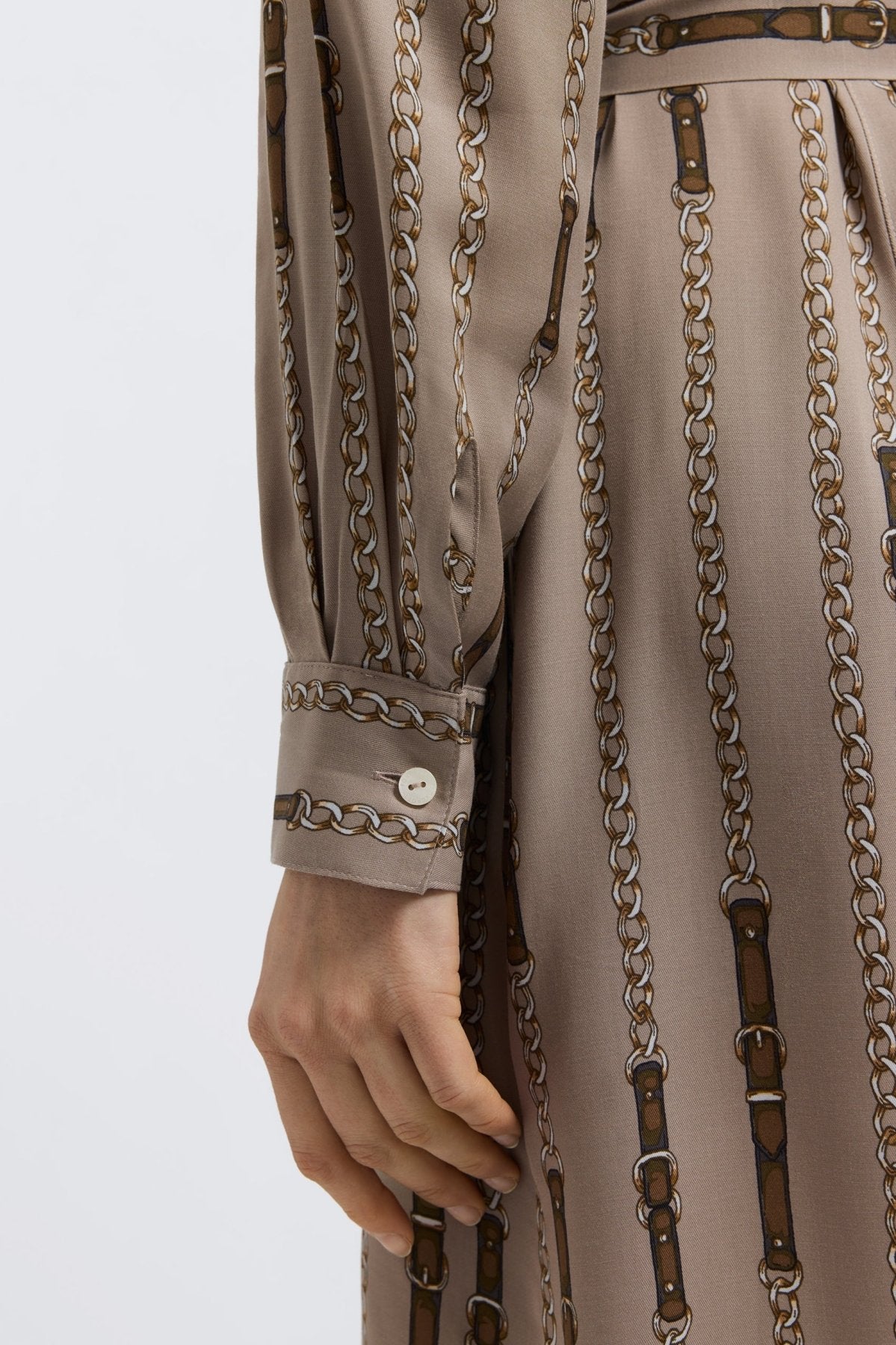 Fiona Chain Stripe Long Sleeve Sleeve Dress