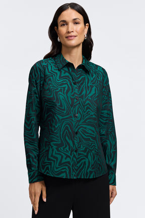 Hampton Zebra Jacquard Long Sleeve Shirt