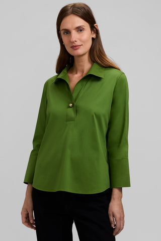 Catalina Stretch Matte Sateen 3/4 Sleeve Popover Shirt