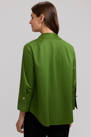 Catalina Stretch Matte Sateen 3/4 Sleeve Popover Shirt