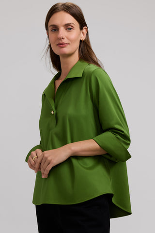 Catalina Stretch Matte Sateen 3/4 Sleeve Popover Shirt