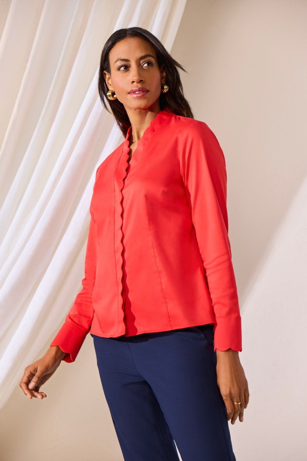 Bridget Stretch Matte Sateen Long Sleeve Shirt