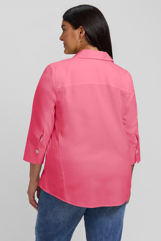 Paityn Plus No Iron Pinpoint 3/4 Sleeve Shirt