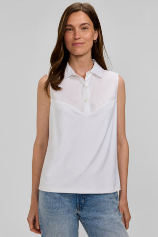 Ricki Knit-Woven Sleeveless Layering Tank
