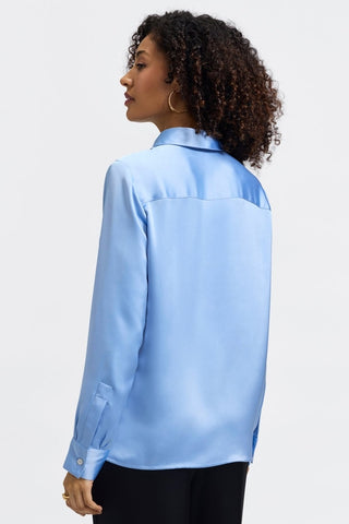 Back of the silk Bianca long sleeve shirt in #color_bel air blue