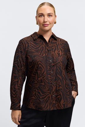 Hampton Plus Zebra Jacquard Long Sleeve Shirt