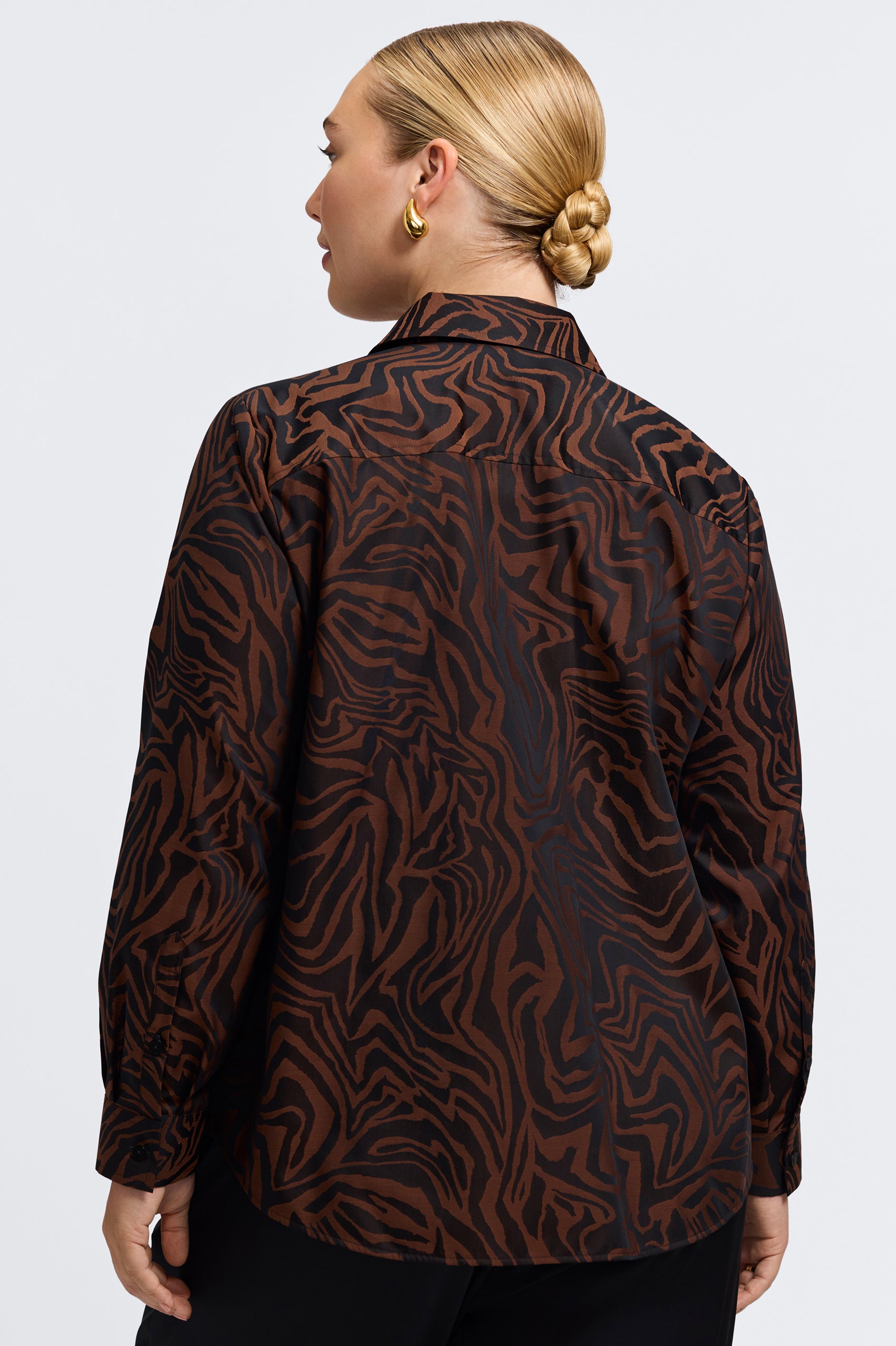 Hampton Plus Zebra Jacquard Long Sleeve Shirt
