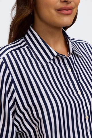 Jodie Petite Stripe Paisley Long Sleeve Short Shirt