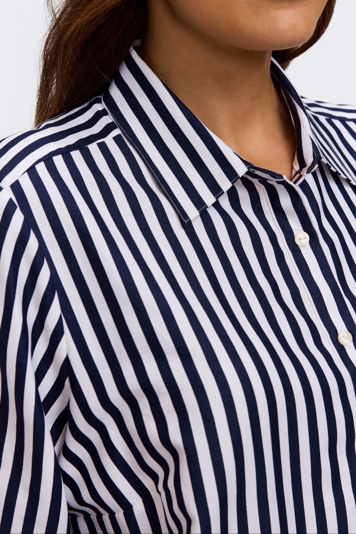 Jodie Stripe Paisley Long Sleeve Short Shirt