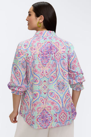 Olivia Plus Paisley Linen 3/4 Sleeve Shirt