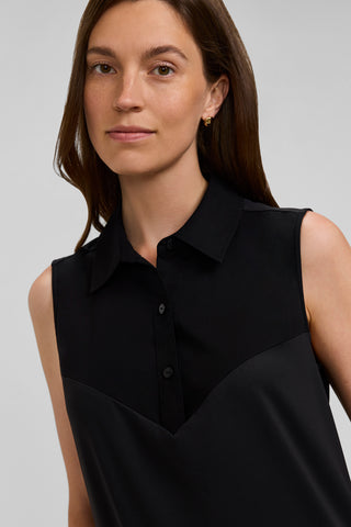 Ricki Knit-Woven Sleeveless Layering Tank