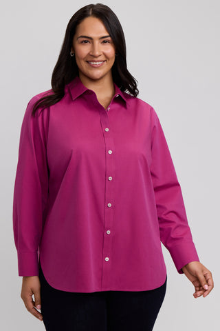 Meghan Plus No Iron Pinpoint Long Sleeve Shirt