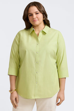 Margie Plus No Iron Pinpoint 3/4 Sleeve Shirt