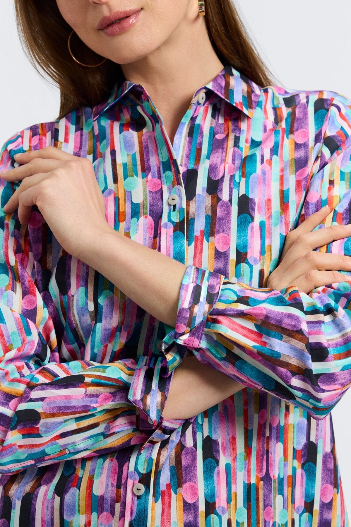 Margie Multicolor Prism Long Sleeve Shirt