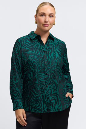 Hampton Plus Zebra Jacquard Long Sleeve Shirt