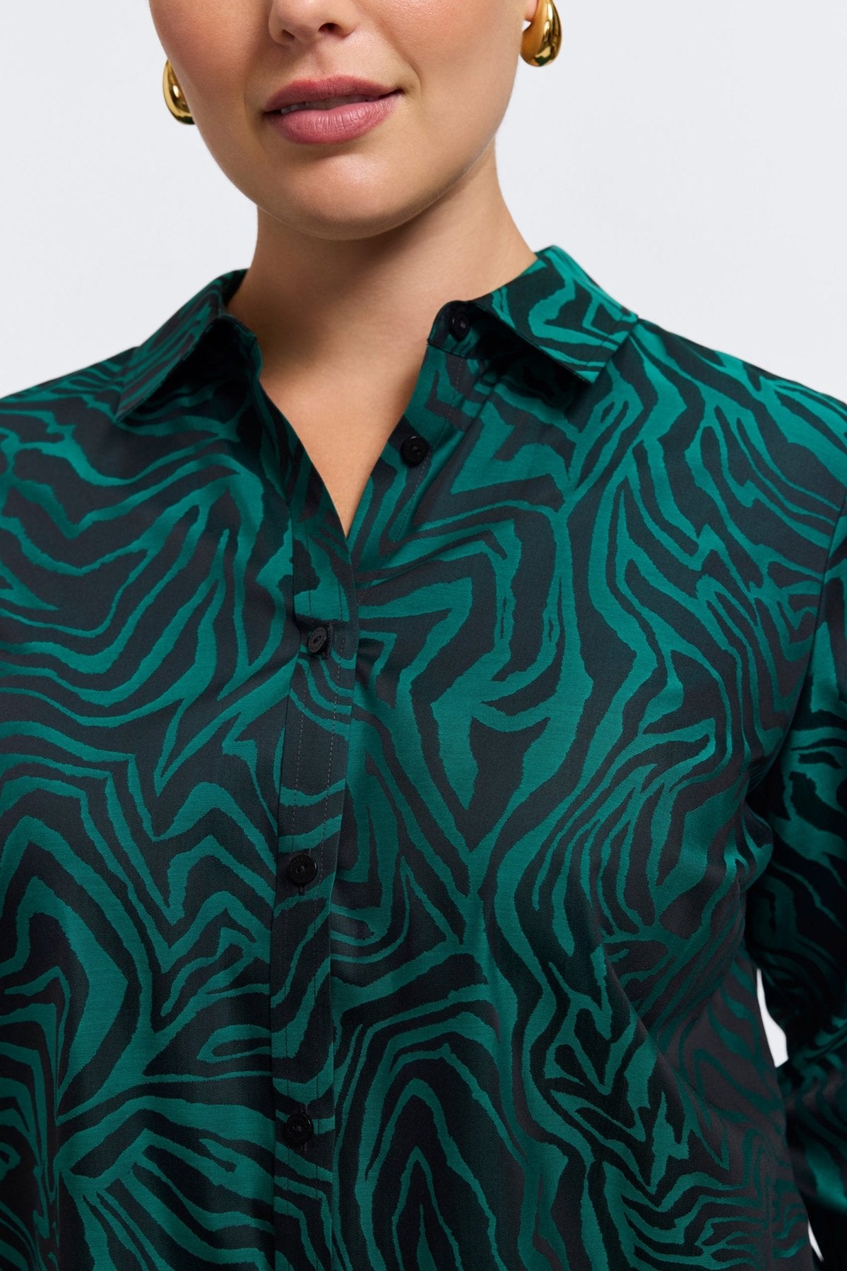 Hampton Plus Zebra Jacquard Long Sleeve Shirt