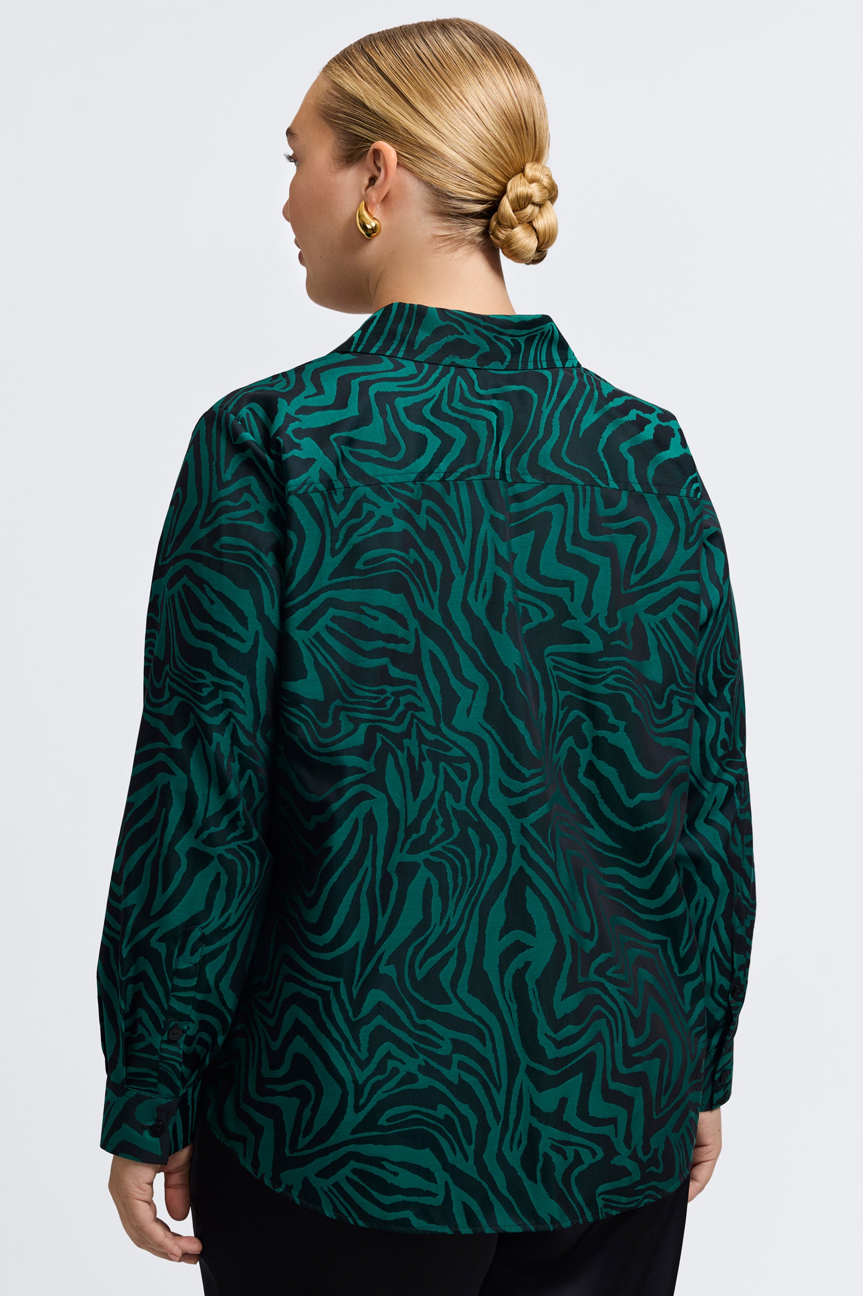 Hampton Plus Zebra Jacquard Long Sleeve Shirt