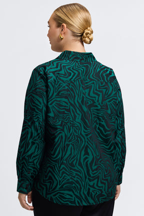 Hampton Plus Zebra Jacquard Long Sleeve Shirt