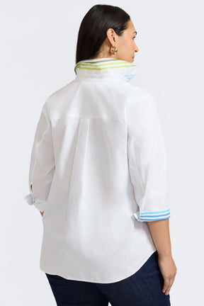 Margie Plus No Iron Pinpoint 3/4 Sleeve Shirt