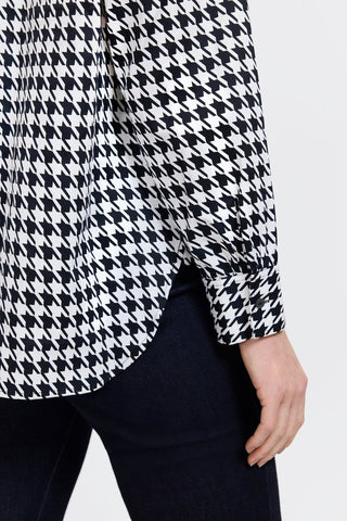 Meghan Plus Classic Houndstooth Long Sleeve Shirt