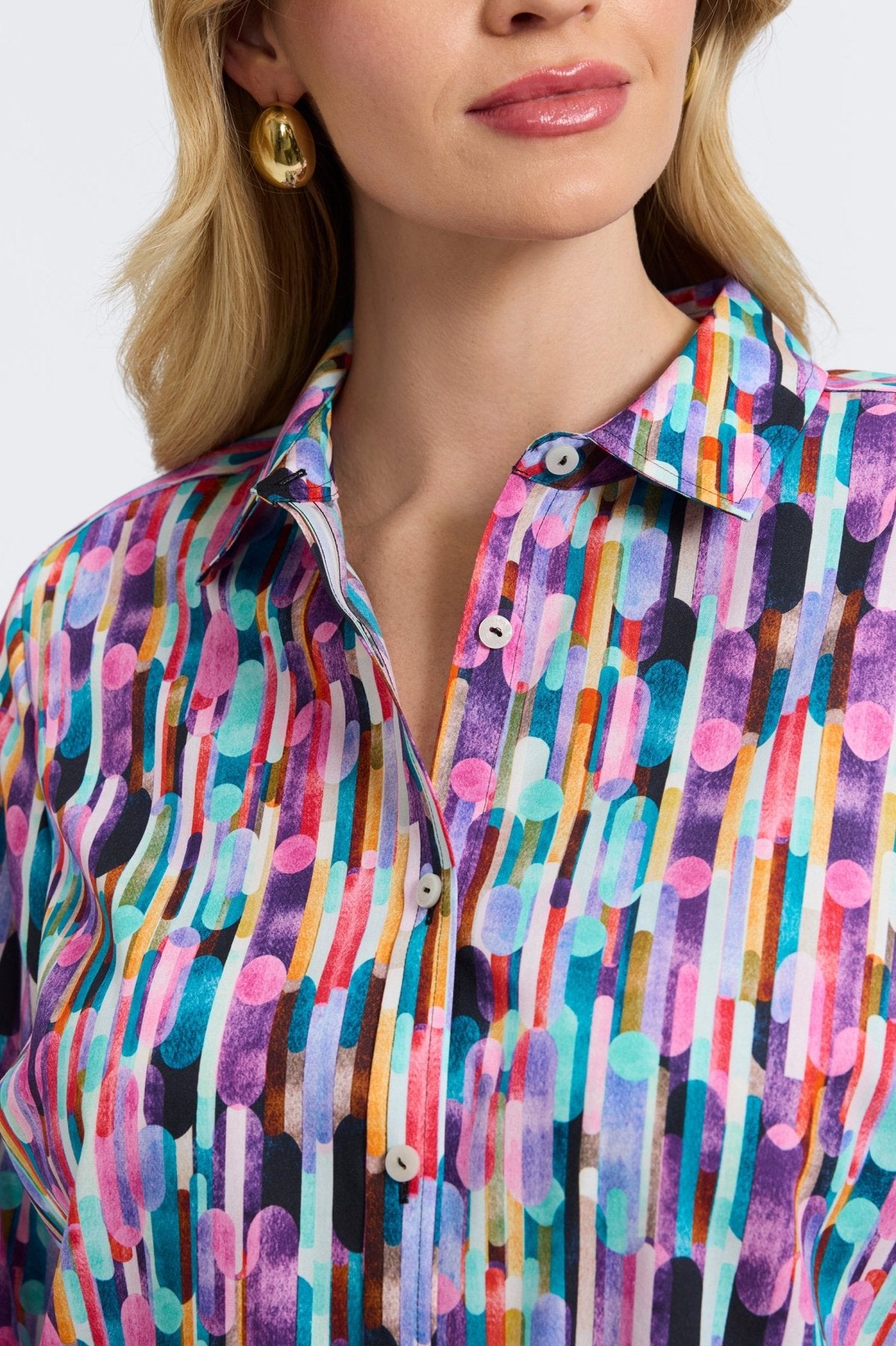 Margie Plus Multicolor Prism Long Sleeve Shirt