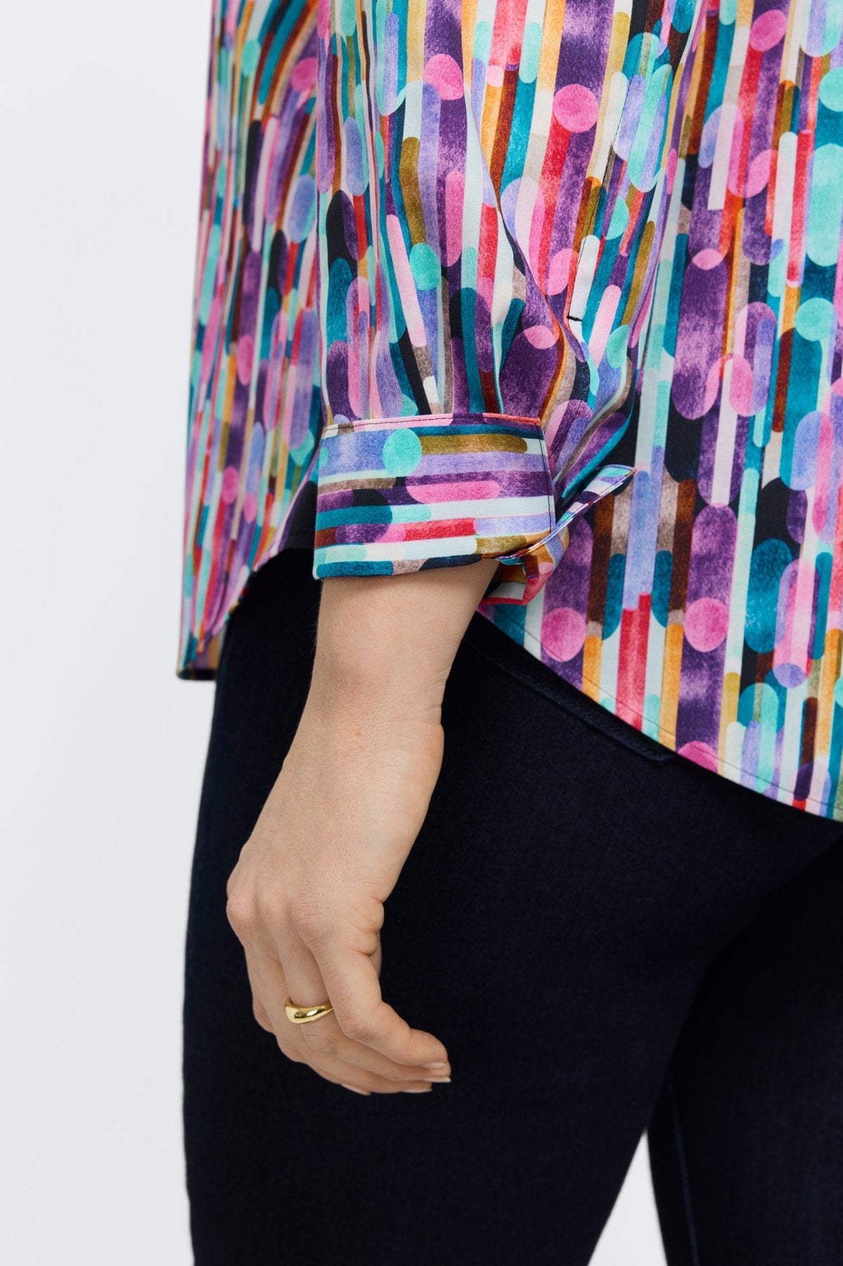 Margie Plus Multicolor Prism Long Sleeve Shirt