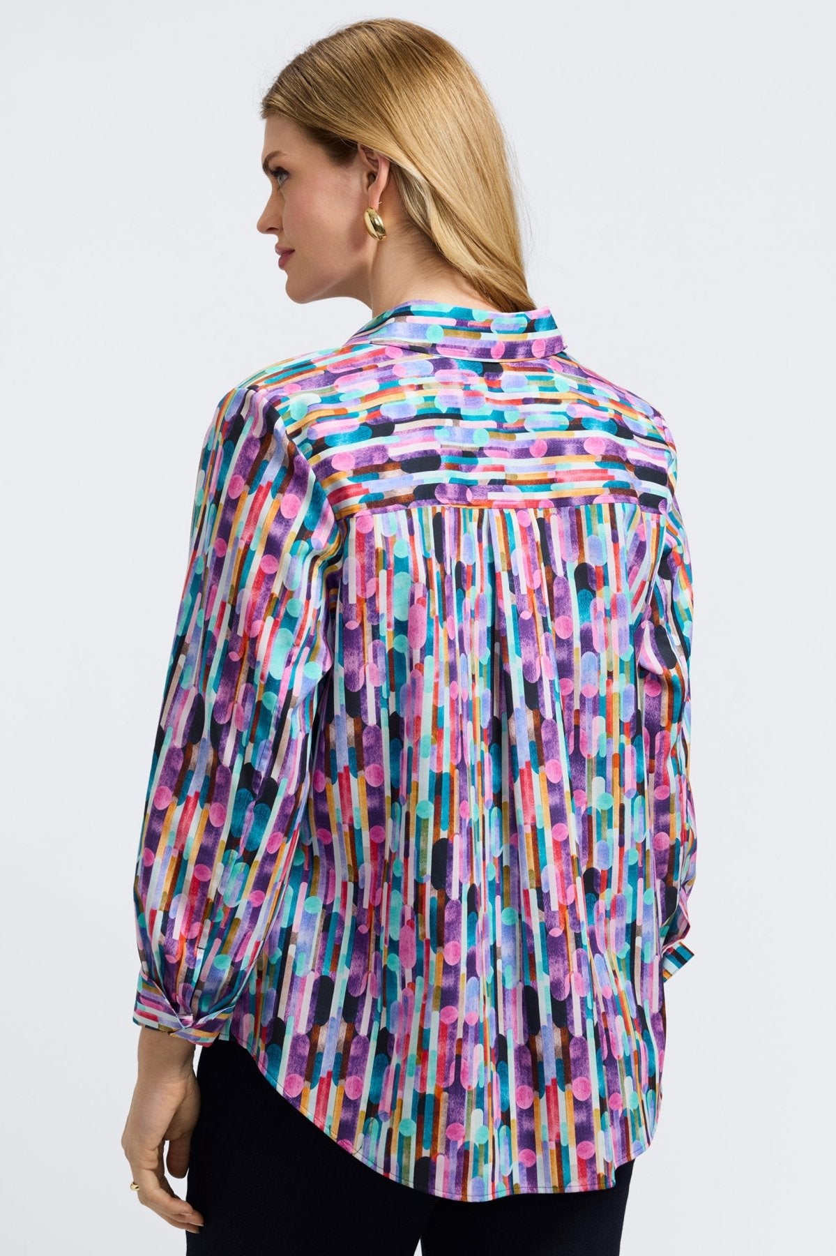 Margie Plus Multicolor Prism Long Sleeve Shirt