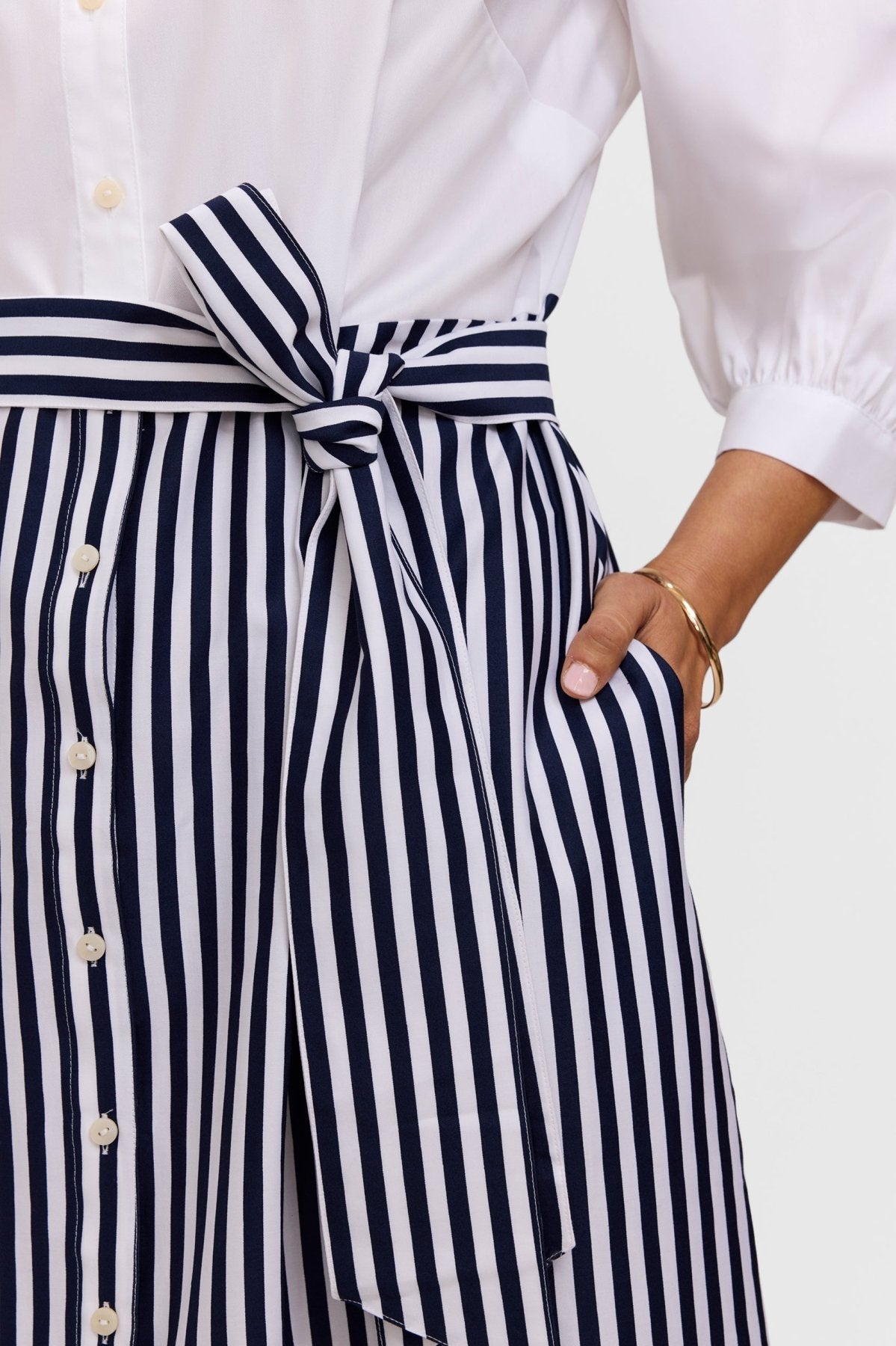 Esther Plus Stripe Paisley 3/4 Sleeve Dress