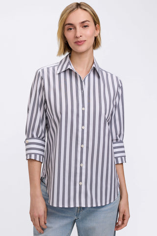 Meghan Striped Roll Tab Sleeve Shirt