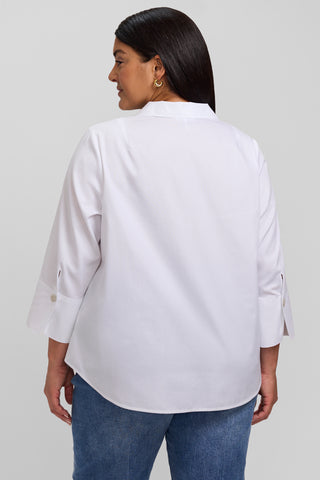 Catalina Plus No Iron Pinpoint 3/4 Sleeve Popover Shirt