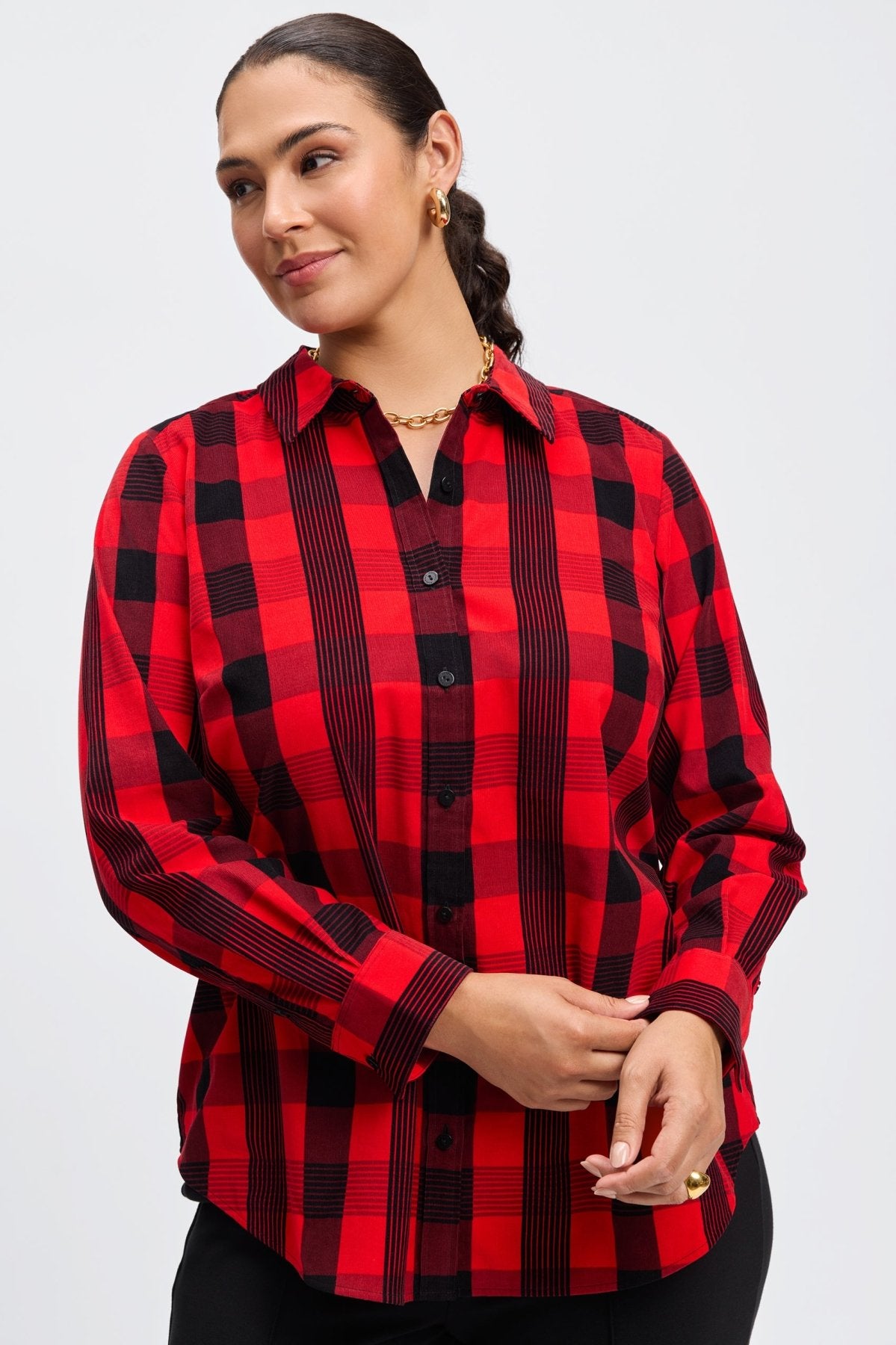Haven Plus Buffalo Check Corduroy Long Sleeve Shirt