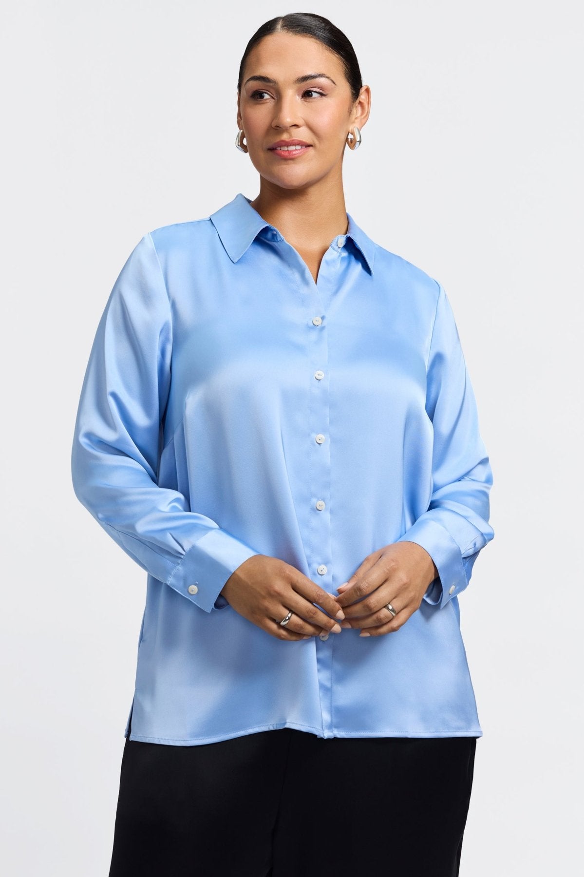 Bianca Plus Beyond Silk Long Sleeve Shirt