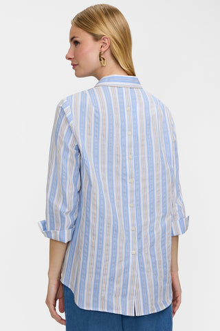 Therese Multi Seersucker 3/4 Sleeve Popover Shirt