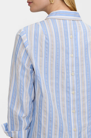 Therese Plus Multi Seersucker 3/4 Sleeve Popover Shirt