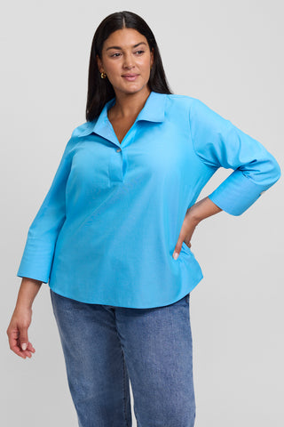 Catalina Plus No Iron Pinpoint 3/4 Sleeve Popover Shirt