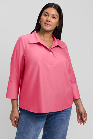 Catalina Plus No Iron Pinpoint 3/4 Sleeve Popover Shirt